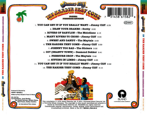 Various : The Harder They Come (Original Soundtrack Recording) (CD, Comp, RE, RM, RP, O-C)