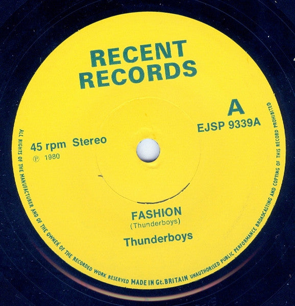 Thunderboys : Fashion (7")