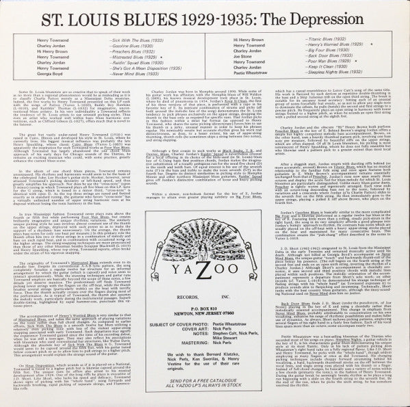 Various : St. Louis Blues 1929-1935 (The Depression) (LP, Comp)