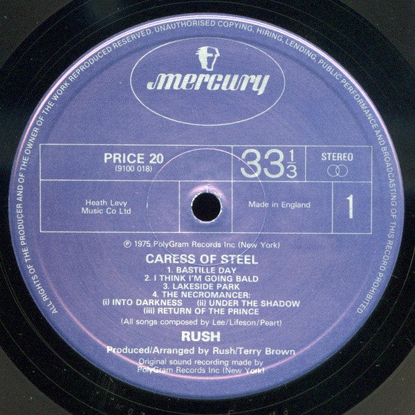 Rush : Caress Of Steel (LP, Album, RE)
