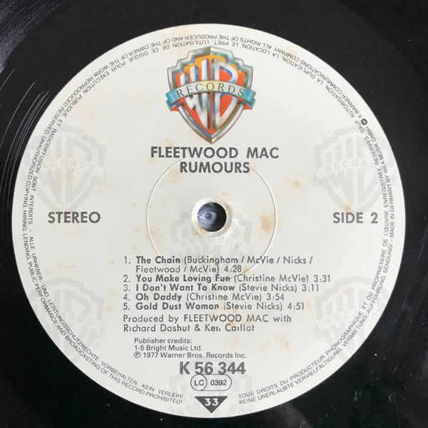 Fleetwood Mac : Rumours (LP, Album, RE, Tex)