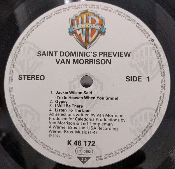 Van Morrison : Saint Dominic's Preview (LP, Album, RE)