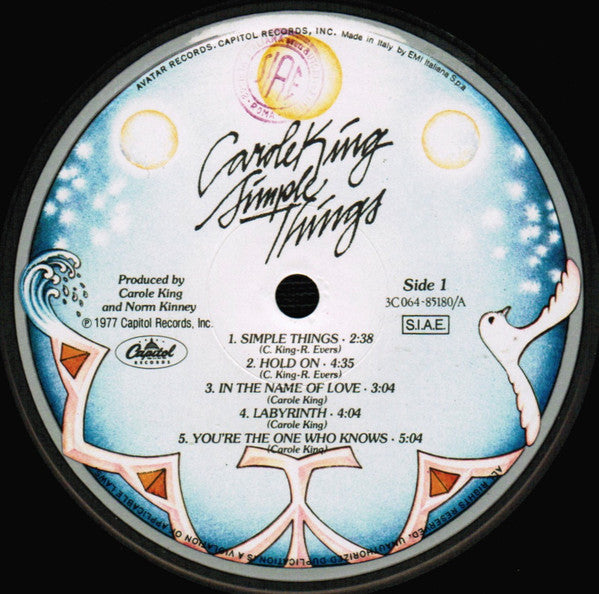 Carole King : Simple Things (LP, Album, Gat)