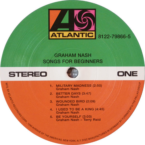 Graham Nash : Songs For Beginners (LP, Album, RE, 180)