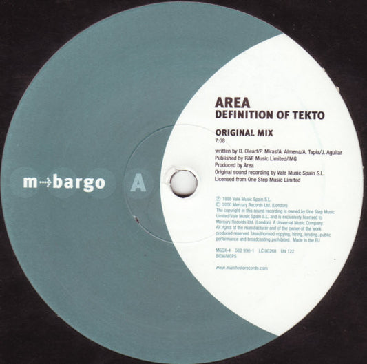Area : Definition Of Tekto (12")