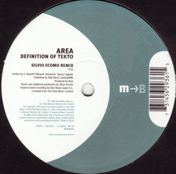 Area : Definition Of Tekto (12")