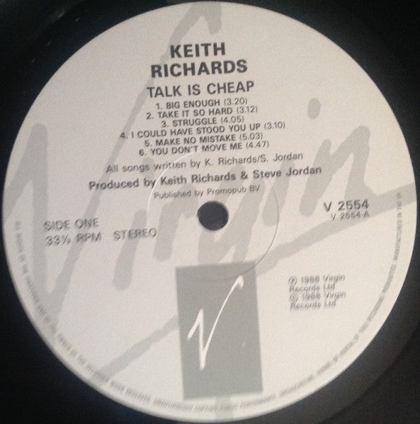 Keith Richards : Talk Is Cheap (LP, Album)
