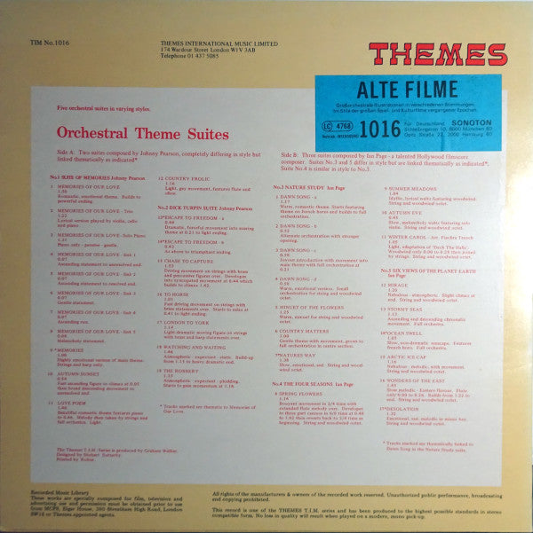 Johnny Pearson / Ian Page (2) : Orchestral Theme Suites (LP)