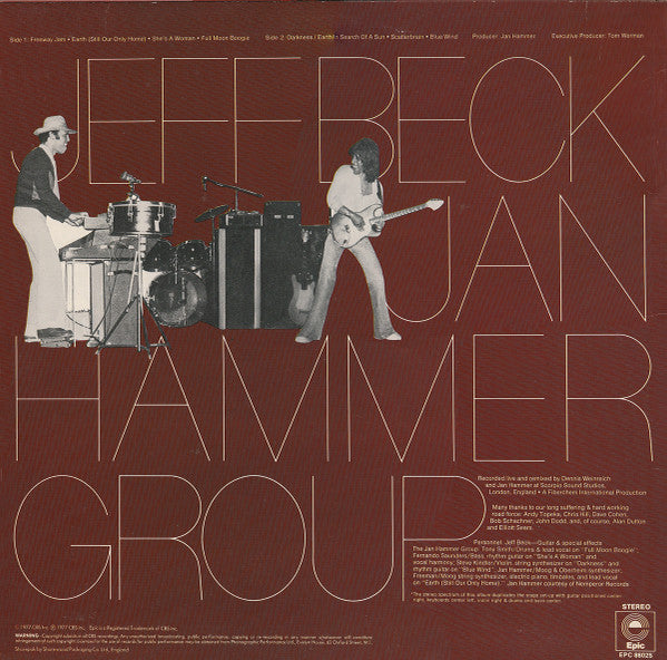 Jeff Beck With The Jan Hammer Group : Live (LP, Album)