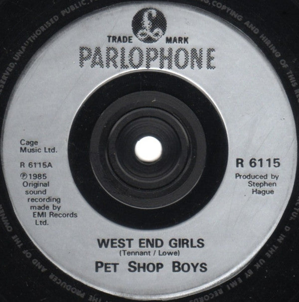 Pet Shop Boys : West End Girls (7", Single, Sil)