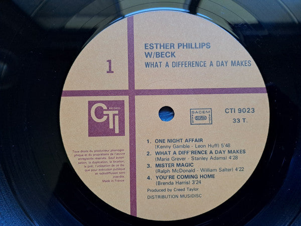 Esther Phillips W/ Joe Beck : What A Diff'rence A Day Makes (LP, Album, RE)