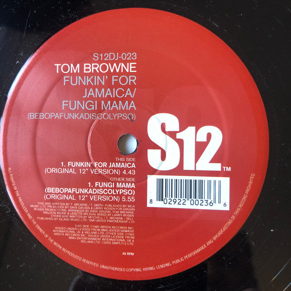 Tom Browne : Funkin' For Jamaica (12", RE, RP, HMV)