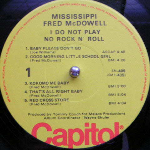 Fred McDowell : I Do Not Play No Rock 'N' Roll (LP, Album, Mono, RE, Jac)
