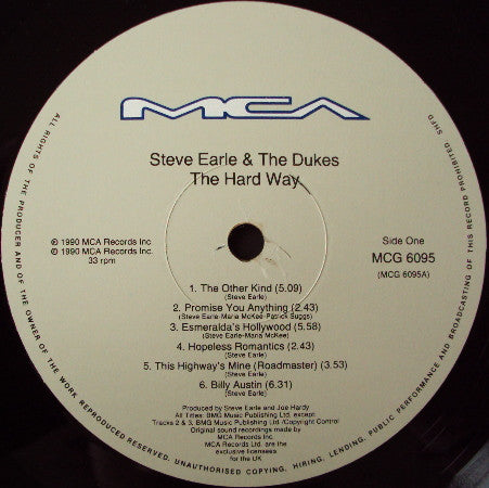 Steve Earle And The Dukes* : The Hard Way (LP, Album)