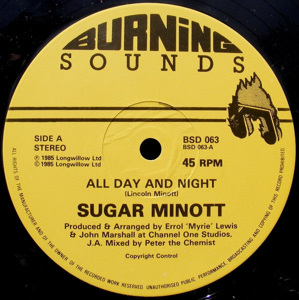Sugar Minott / Steve Knight (8) : All Day And Night / Share The Night (12")