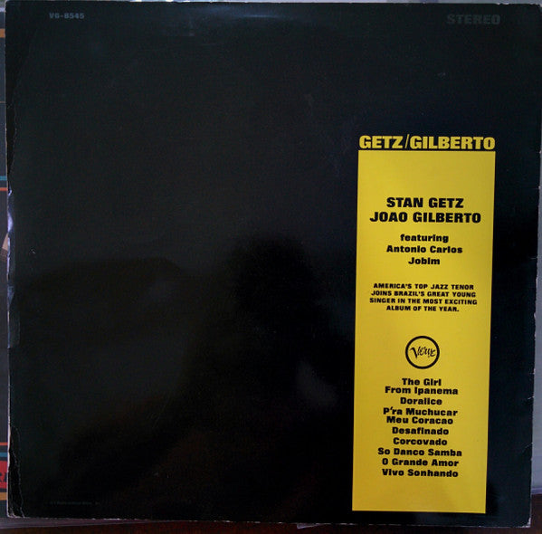 Stan Getz / João Gilberto Featuring Antonio Carlos Jobim : Getz / Gilberto (LP, Album, RE, Gat)