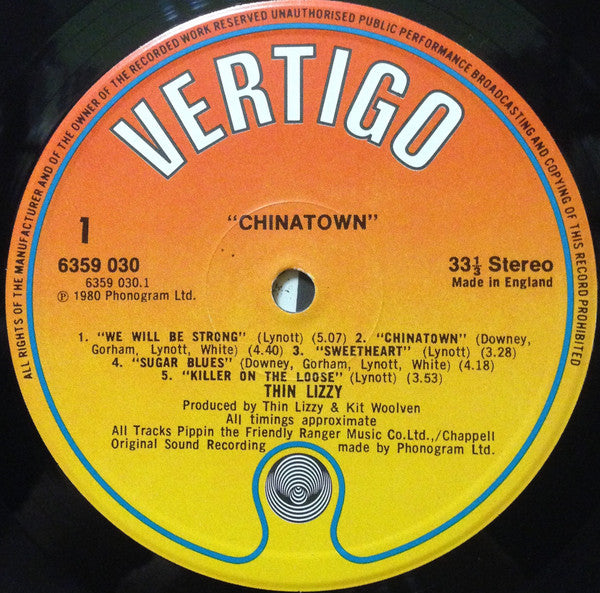 Thin Lizzy : Chinatown (LP, Album, Emb)
