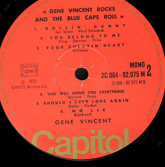 Gene Vincent : Gene Vincent Rocks! And The Blue Caps Roll (LP, Album, Mono, RE)
