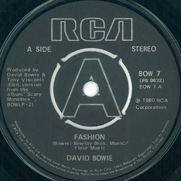 David Bowie : Fashion (7", Single, Pus)