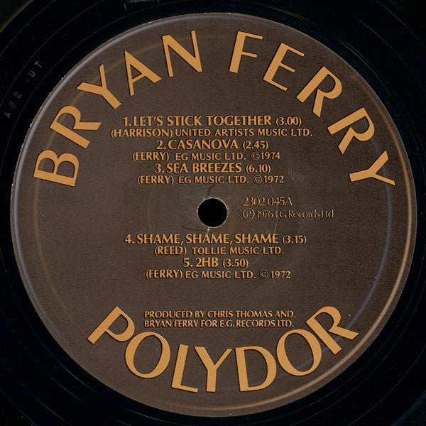 Bryan Ferry : Let's Stick Together (LP, Album, Comp, RE)