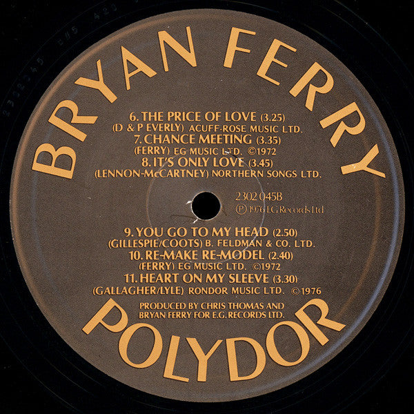 Bryan Ferry : Let's Stick Together (LP, Album, Comp, RE)