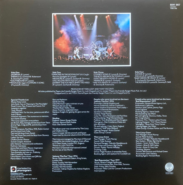 Thin Lizzy : Live And Dangerous (2xLP, Album, Sid)
