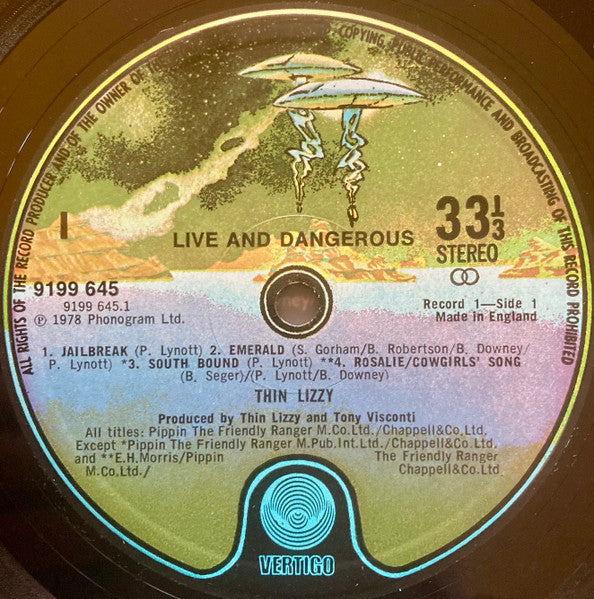 Thin Lizzy : Live And Dangerous (2xLP, Album, Sid)