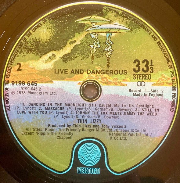 Thin Lizzy : Live And Dangerous (2xLP, Album, Sid)