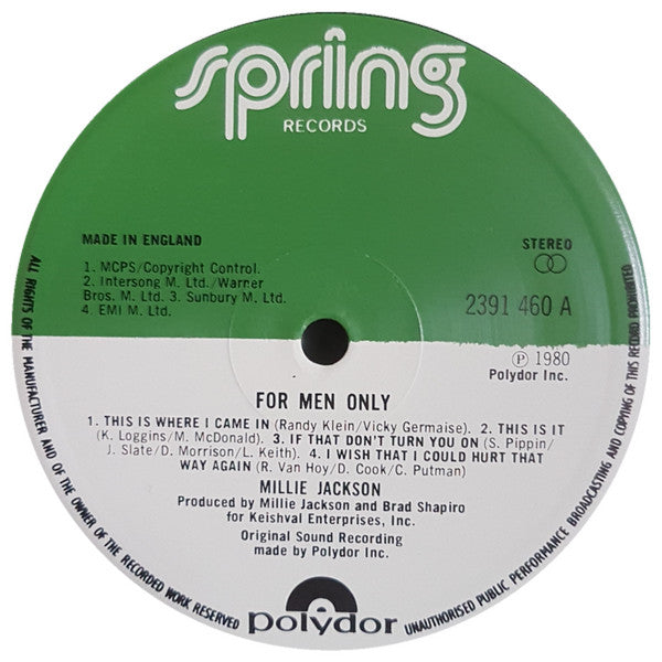 Millie Jackson : For Men Only (LP, Album)