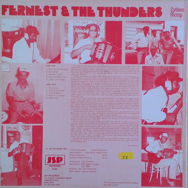 Fernest And The Thunders : Zydeco Stomp (LP, Album)