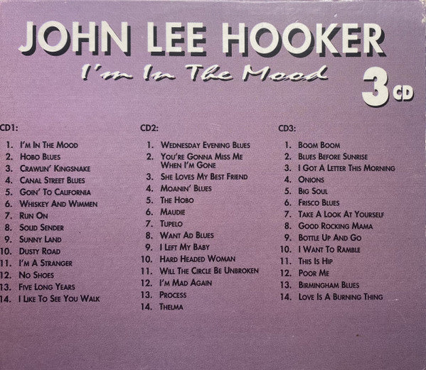 John Lee Hooker : I'm In The Mood (3xCD, Comp + Box)