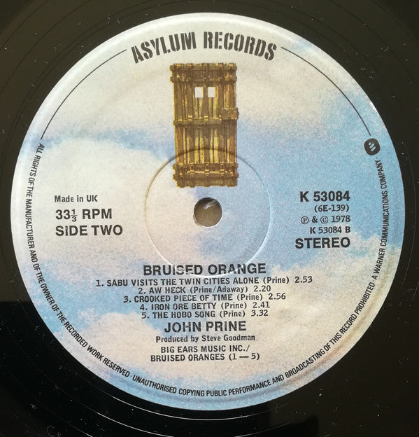 John Prine : Bruised Orange (LP, Album)