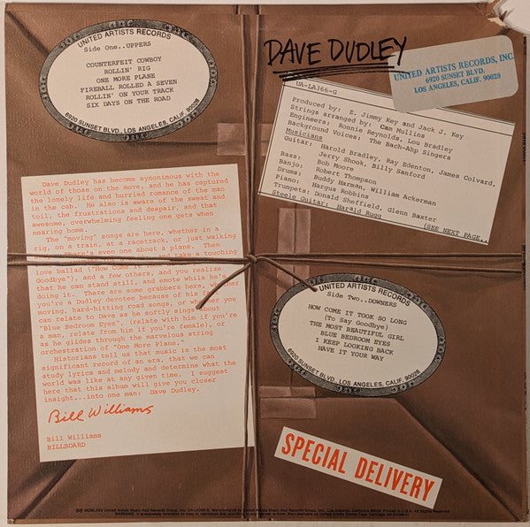 Dave Dudley : Special Delivery (LP, Album)