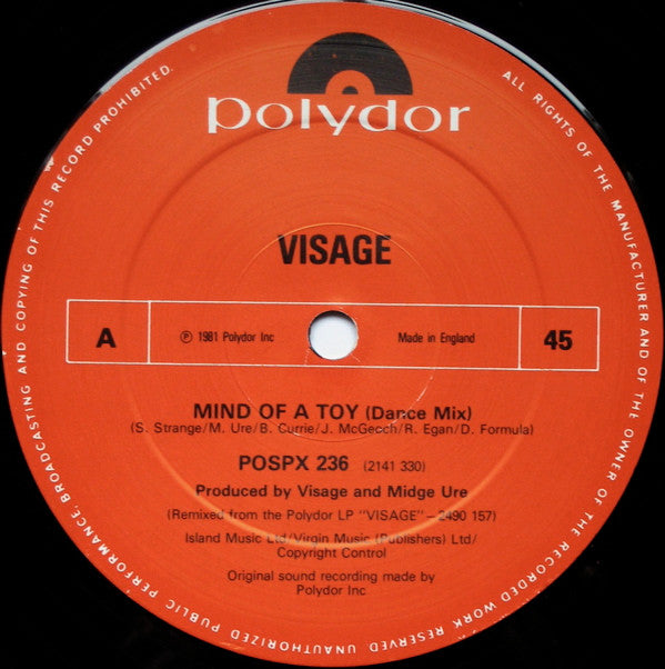 Visage : Mind Of A Toy (12", Single)