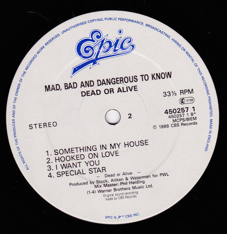 Dead Or Alive : Mad, Bad, And Dangerous To Know (LP, Album, Gat)