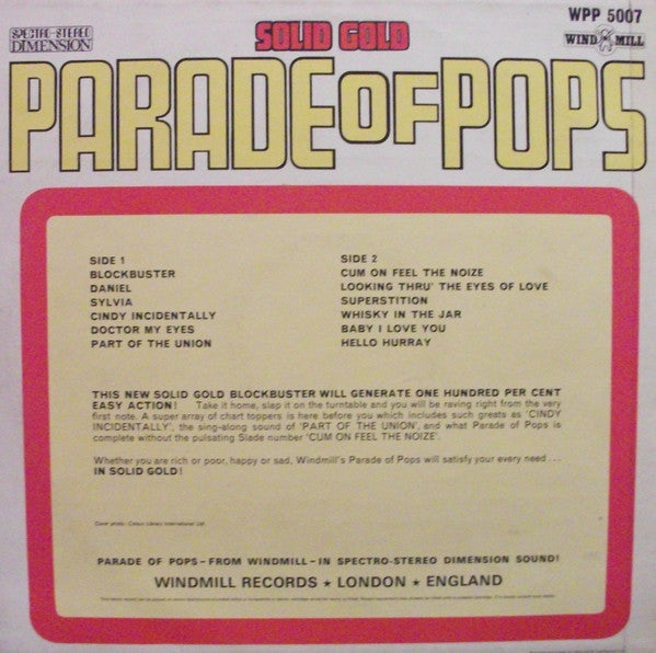 Unknown Artist : Solid Gold Parade Of Pops (LP, Album)