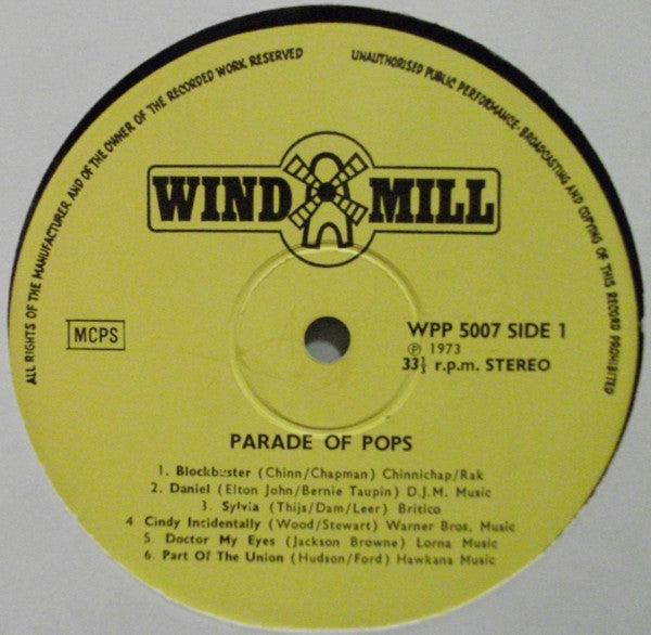 Unknown Artist : Solid Gold Parade Of Pops (LP, Album)