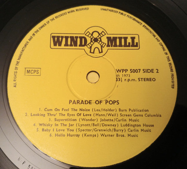 Unknown Artist : Solid Gold Parade Of Pops (LP, Album)