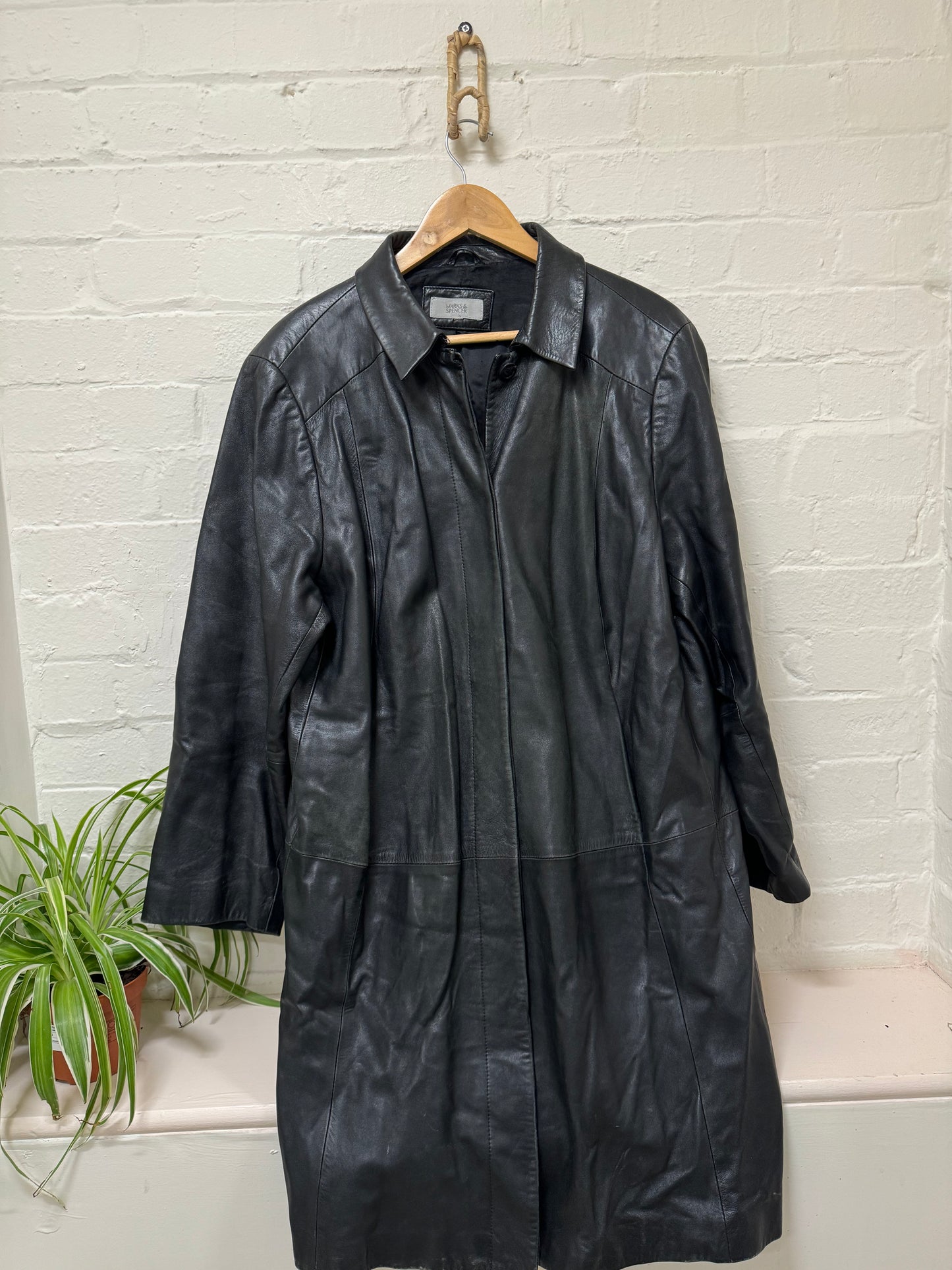 Long Leather Trench Coat