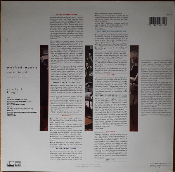 Manfred Mann's Earth Band With Chris Thompson : Criminal Tango (LP, Album)
