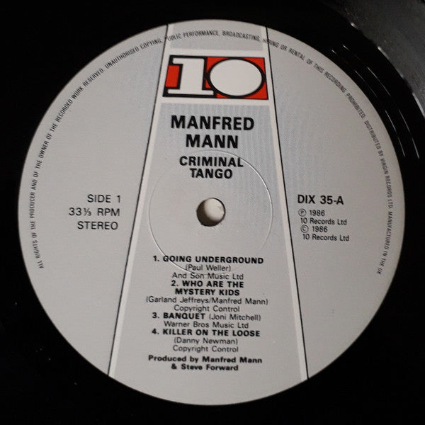 Manfred Mann's Earth Band With Chris Thompson : Criminal Tango (LP, Album)
