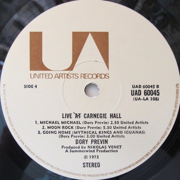 Dory Previn : Carnegie Hall – In Concert April 18, 1973 8 PM (2xLP, Album, Gat)