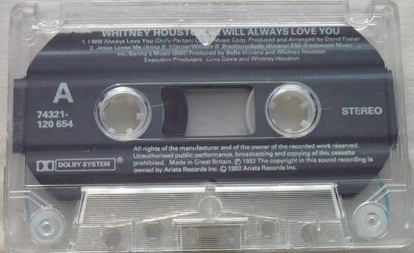 Whitney Houston : I Will Always Love You (Cass, Single, Bev)