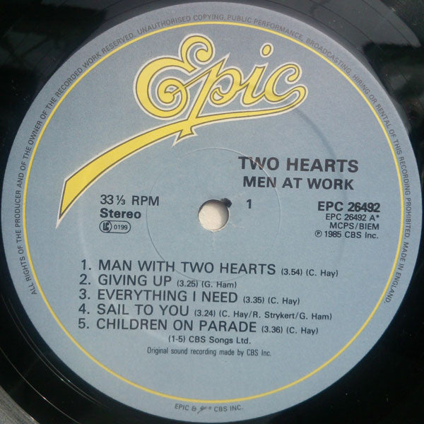 Men At Work : Two Hearts (LP, Album, Gat)