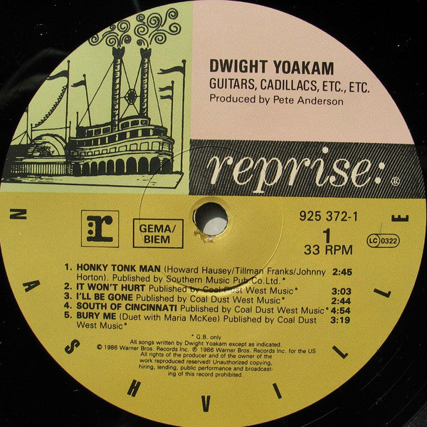 Dwight Yoakam : Guitars, Cadillacs, Etc., Etc. (LP, Album)