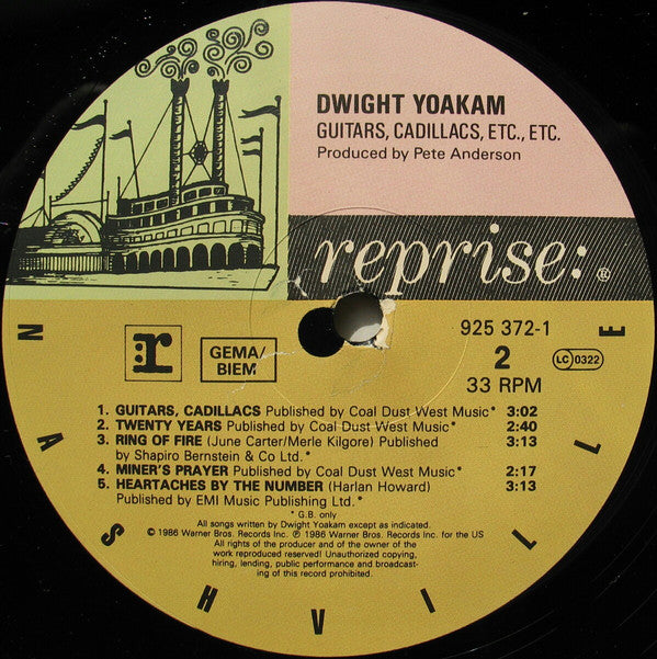 Dwight Yoakam : Guitars, Cadillacs, Etc., Etc. (LP, Album)