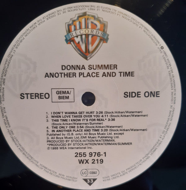 Donna Summer : Another Place And Time (LP, Album, Als)