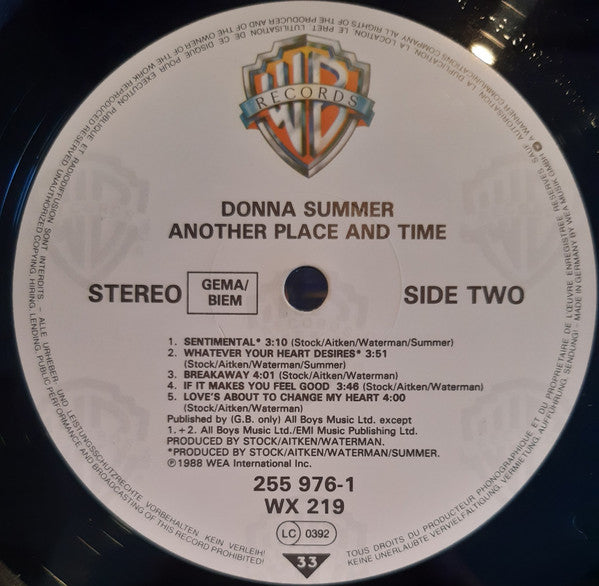 Donna Summer : Another Place And Time (LP, Album, Als)