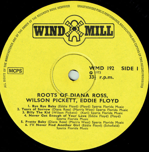 Various : Roots Of Diana Ross,Wilson Pickett,Eddie Floyd (LP, Comp, Mono)