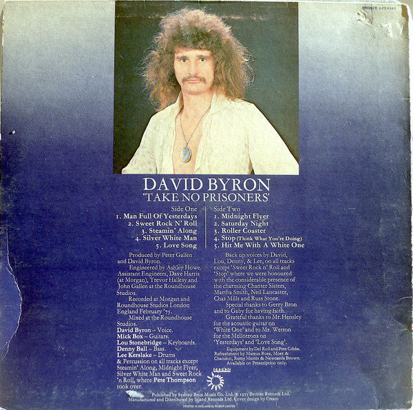 David Byron : Take No Prisoners (LP, Album)